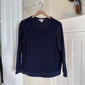 Coldwater Creek Lace Front Sweater